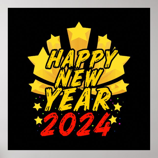 Happy New Year 2024  Poster (Front)