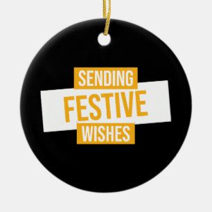 Happy new year 2024 -sending festive wishes ceramic tree decoration