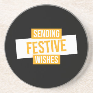 Happy new year 2024 -sending festive wishes coaster