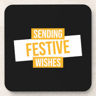 Happy new year 2024 -sending festive wishes coaster