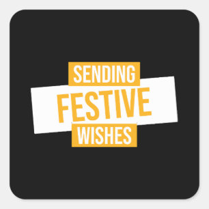 Happy new year 2024 -sending festive wishes square sticker