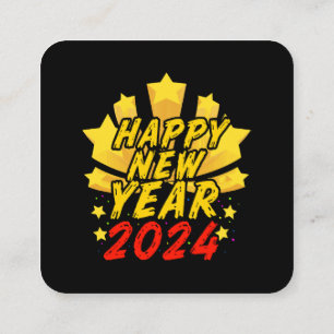 Happy New Year 2024  Square Business Card