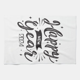 Happy new year 2024 tea towel