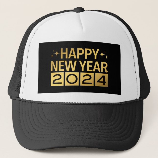 Happy New Year 2024 Trucker Hat (Front)