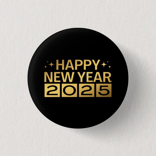 Happy New Year 2025 3 Cm Round Badge (Front)