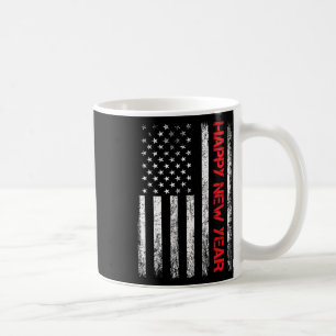Happy New Year 2025 American Flag Xmas Family Fire Coffee Mug