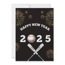 Happy new year 2025 baseball Holiday card