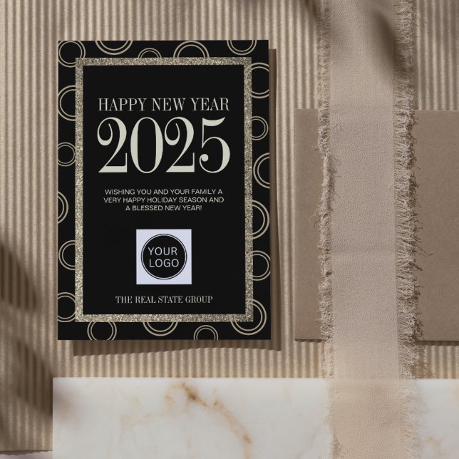 Happy New Year 2025 Business Logo Corporate  Holiday Card (Creator Uploaded)