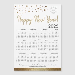 Happy New Year 2025 Calendar Your Logo Gold 