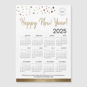 Happy New Year 2025 Calendar Your Logo Gold 