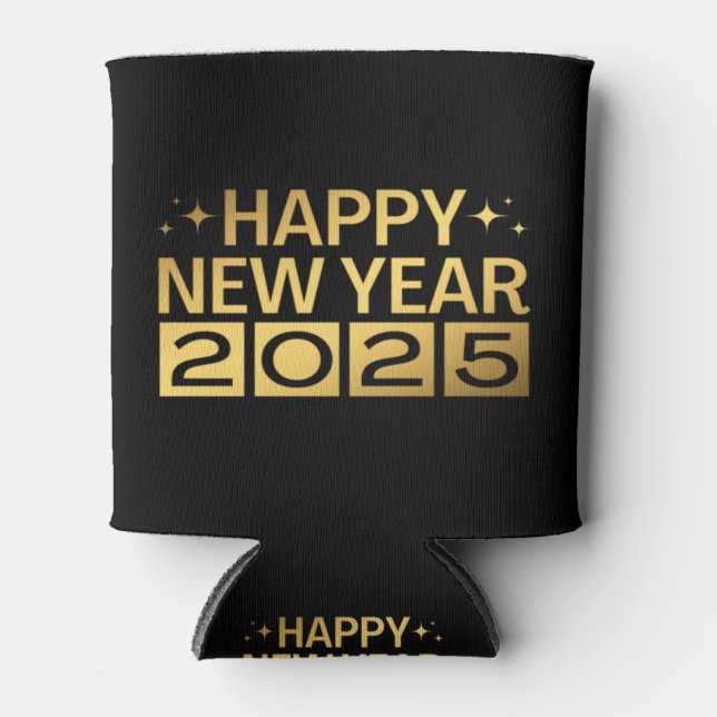 Happy New Year 2025 Can Cooler (Front)