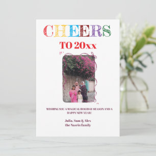 Happy New Year 2025 Family Greeting Holiday Card