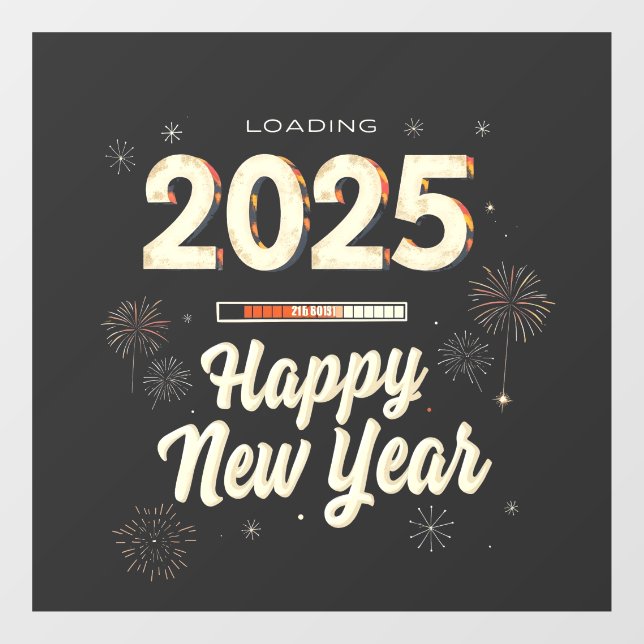 Happy New Year 2025 Family Matching  Window Cling (Sheet)