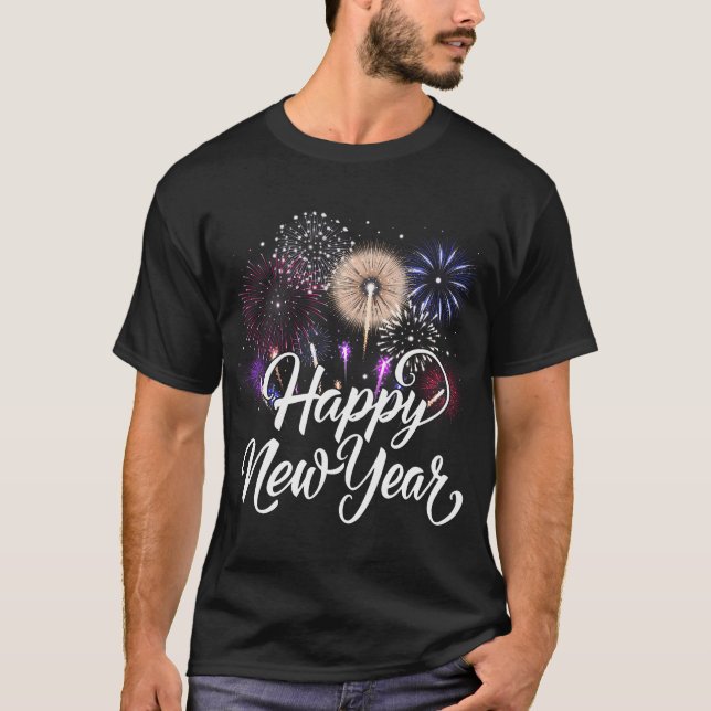 Happy New Year 2025 Fireworks New Year'S Eve Party T-Shirt (Front)