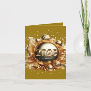 Happy new year 2025 gifts folded holiday card