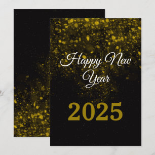 Happy New Year 2025 Glitter sparkle Party Holiday Card
