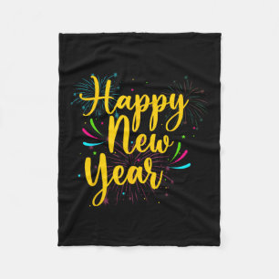 Happy New Year 2025 Gold Fun Festive Funny Party C Fleece Blanket