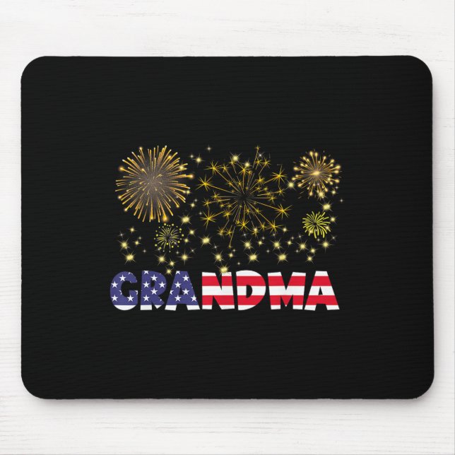 Happy New Year 2025 Grandma American Flag Family F Mouse Mat (Front)