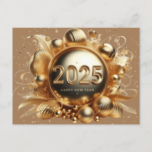 Happy new year 2025 holiday postcard