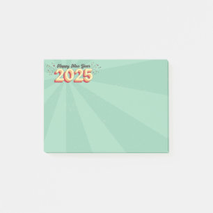 Happy New Year 2025 holidays retro fun text Post-it Notes