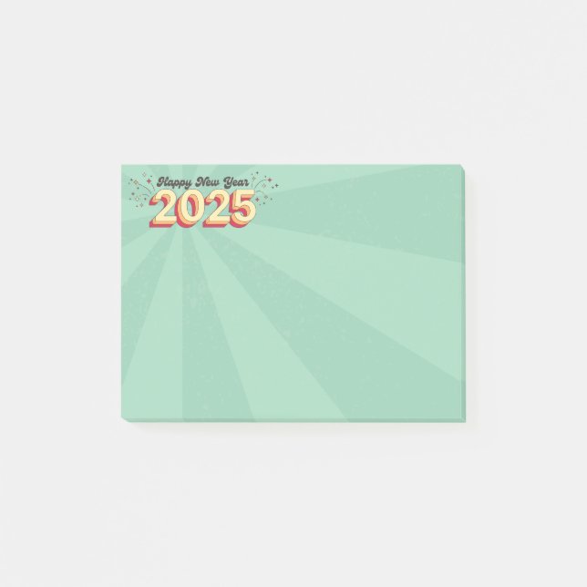 Happy New Year 2025 holidays retro fun text Post-it Notes (Front)