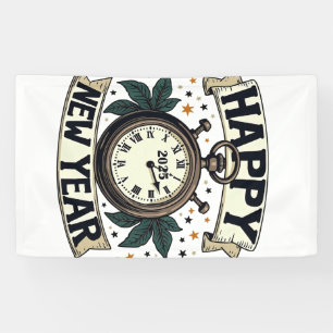 Happy New Year 2025 New Year Celebration  Banner