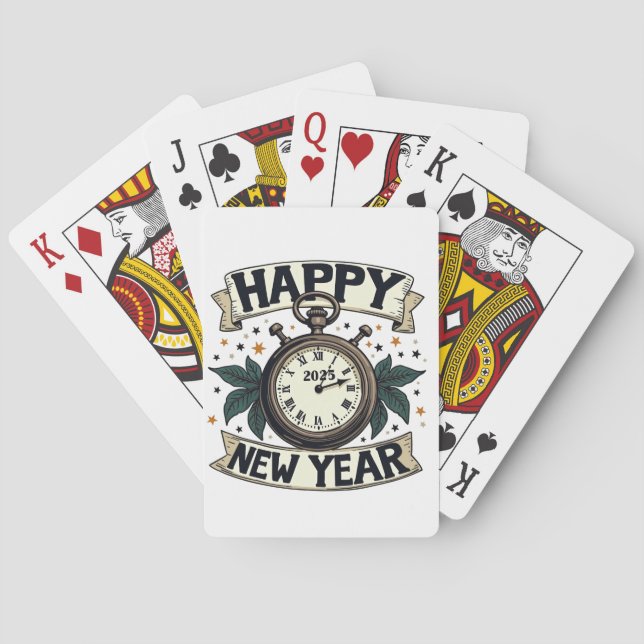 Happy New Year 2025 New Year Celebration  Playing Cards (Back)