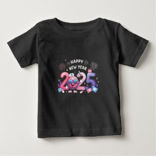 Happy New Year 2025 Nursing Disco Ball Healthcare Baby T-Shirt