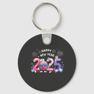 Happy New Year 2025 Nursing Disco Ball Healthcare Key Ring