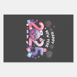Happy New Year 2025 Nursing Disco Ball Healthcare Wrapping Paper Sheet