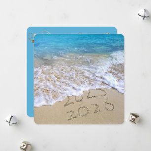 Happy New Year 2025 Ocean Beach  Holiday Card
