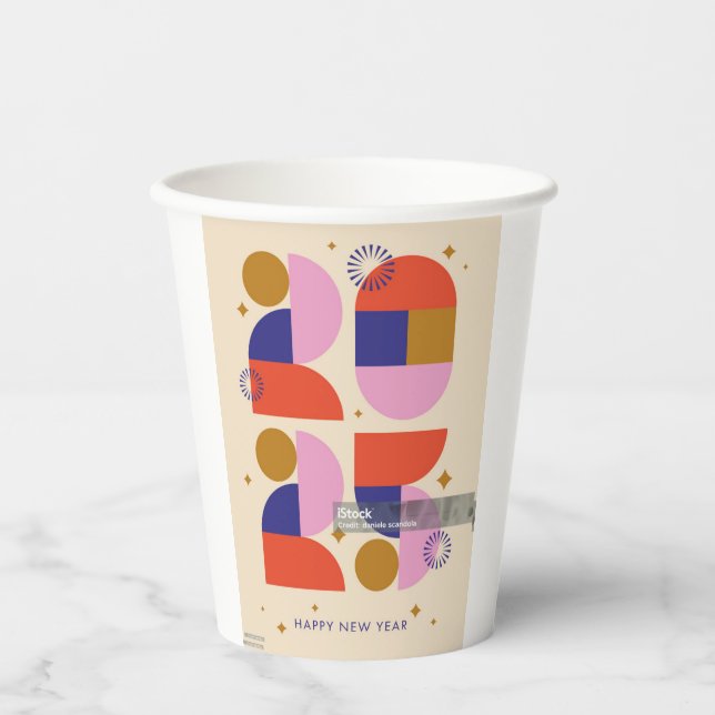 happy new year 2025 paper cups (Front)