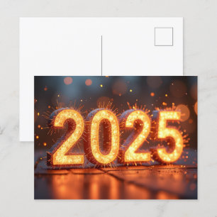 Happy New Year 2025 Postcard