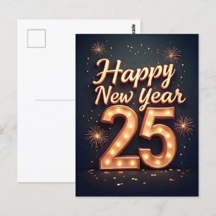 Happy New Year 2025 Postcard