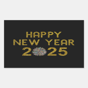 Happy New Year 2025 Rectangular Sticker