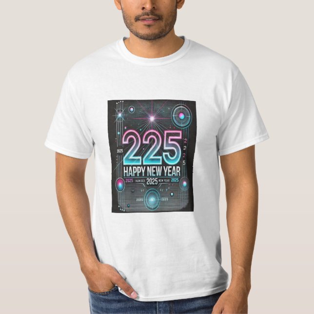 Happy New Year 2025 t-shirt Modern design (Front)