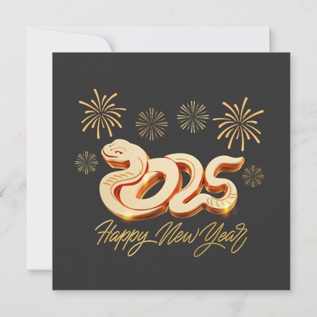 Happy New Year 2025 The Chinese Year of the Snake Holiday Card (Front)