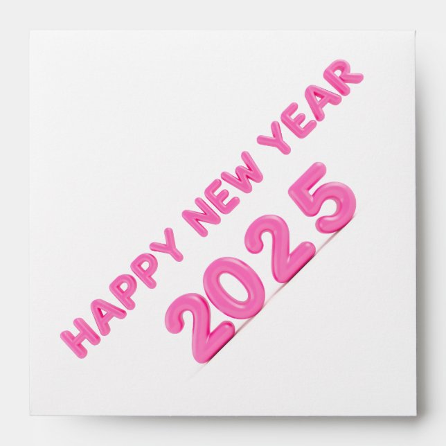 Happy New Year 2025 transparent background Envelope (Front)