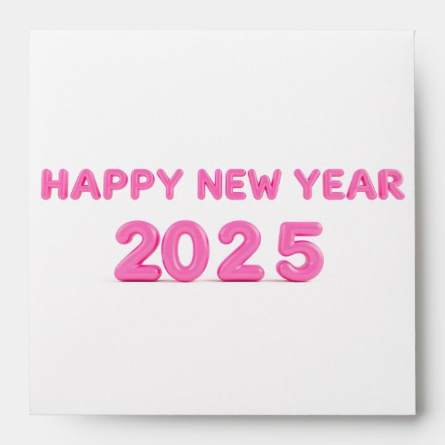 Happy New Year 2025 transparent background Envelope (Front)
