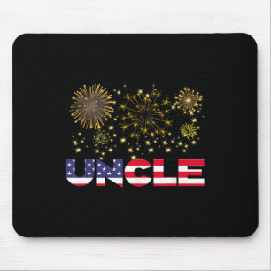 Happy New Year 2025 Uncle American Flag Family Fir Mouse Mat
