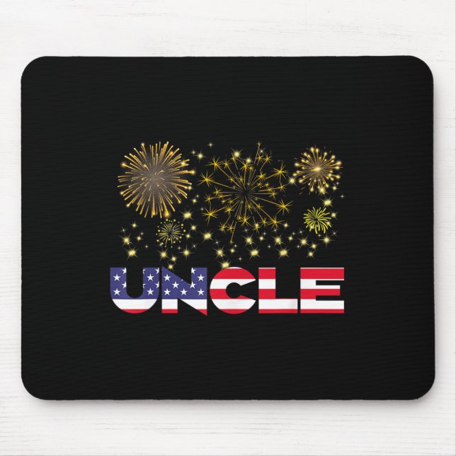 Happy New Year 2025 Uncle American Flag Family Fir Mouse Mat (Front)