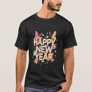 Happy new year 2025 Wildflower Butterfly countdown T-Shirt