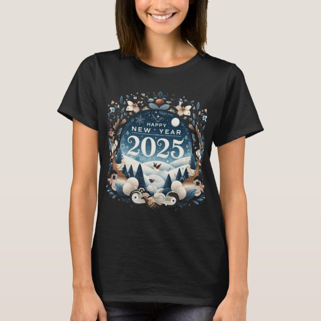 Happy New Year 2025 Winter Fantasy T-shirt (Front)