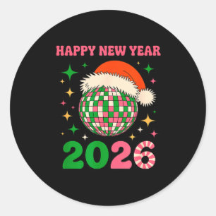 Happy New Year 2026-2026 - Disco Ball Classic Round Sticker