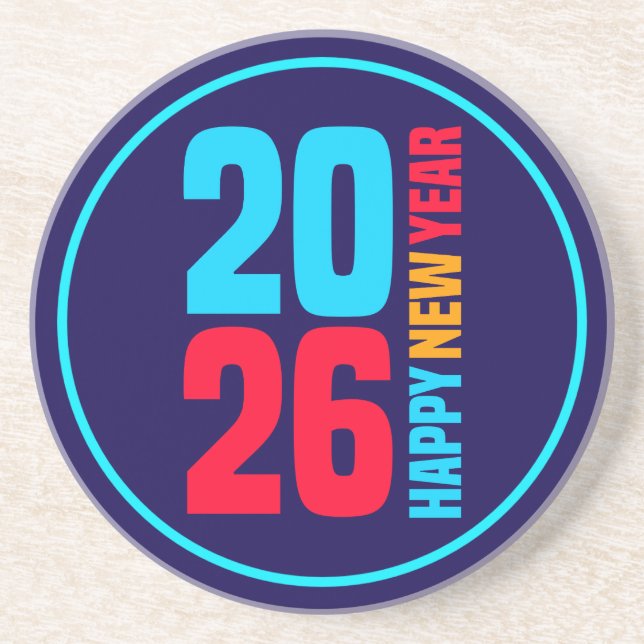 Happy New Year 2026-34568 Coaster (Front)