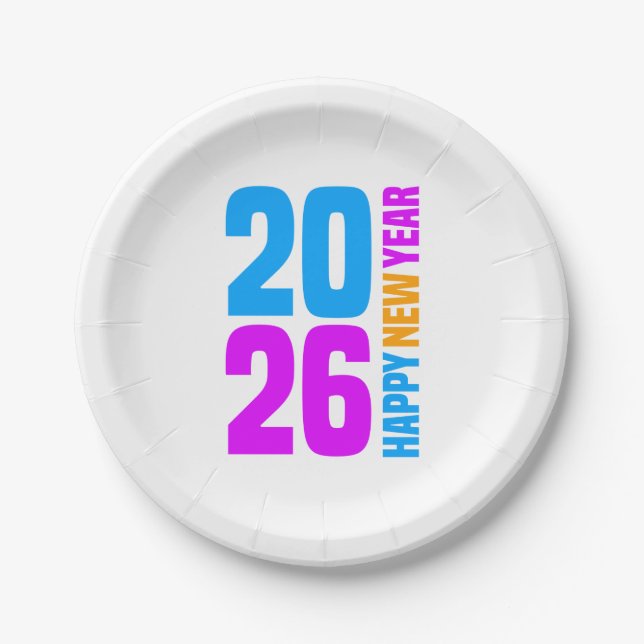 Happy New Year 2026-34568 Paper Plate (Front)