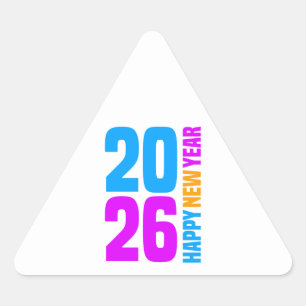 Happy New Year 2026-34568 Triangle Sticker