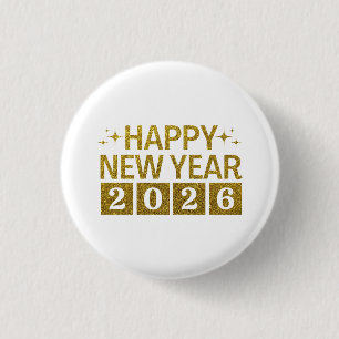 Happy New Year 2026 3 Cm Round Badge