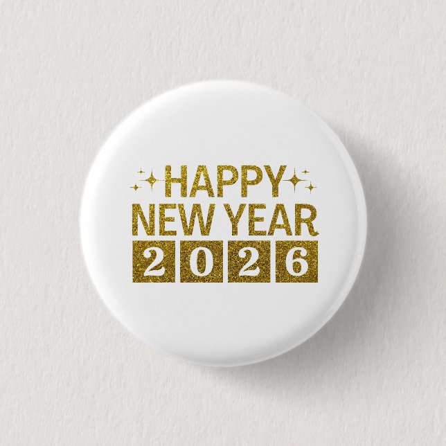 Happy New Year 2026 3 Cm Round Badge (Front)