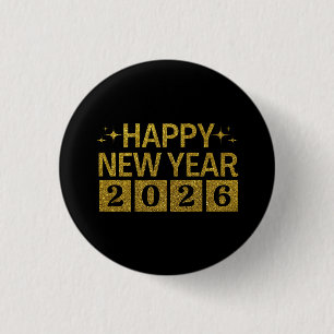 Happy New Year 2026 3 Cm Round Badge